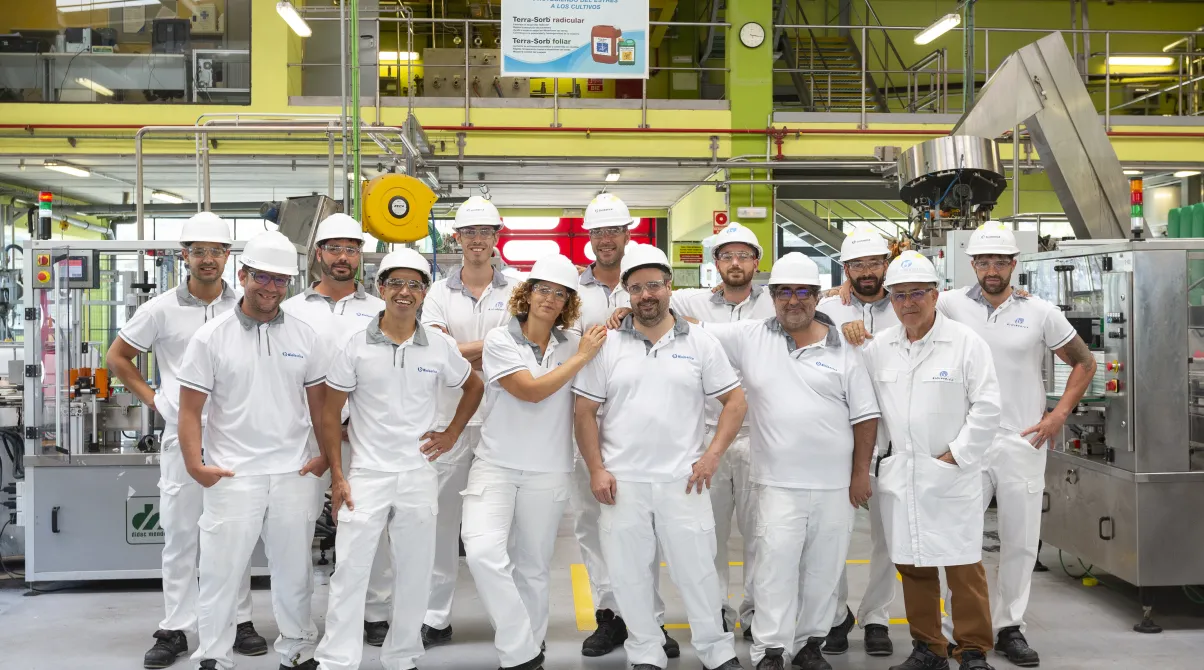 Foto de grupo del equipo de producción de Bioiberica